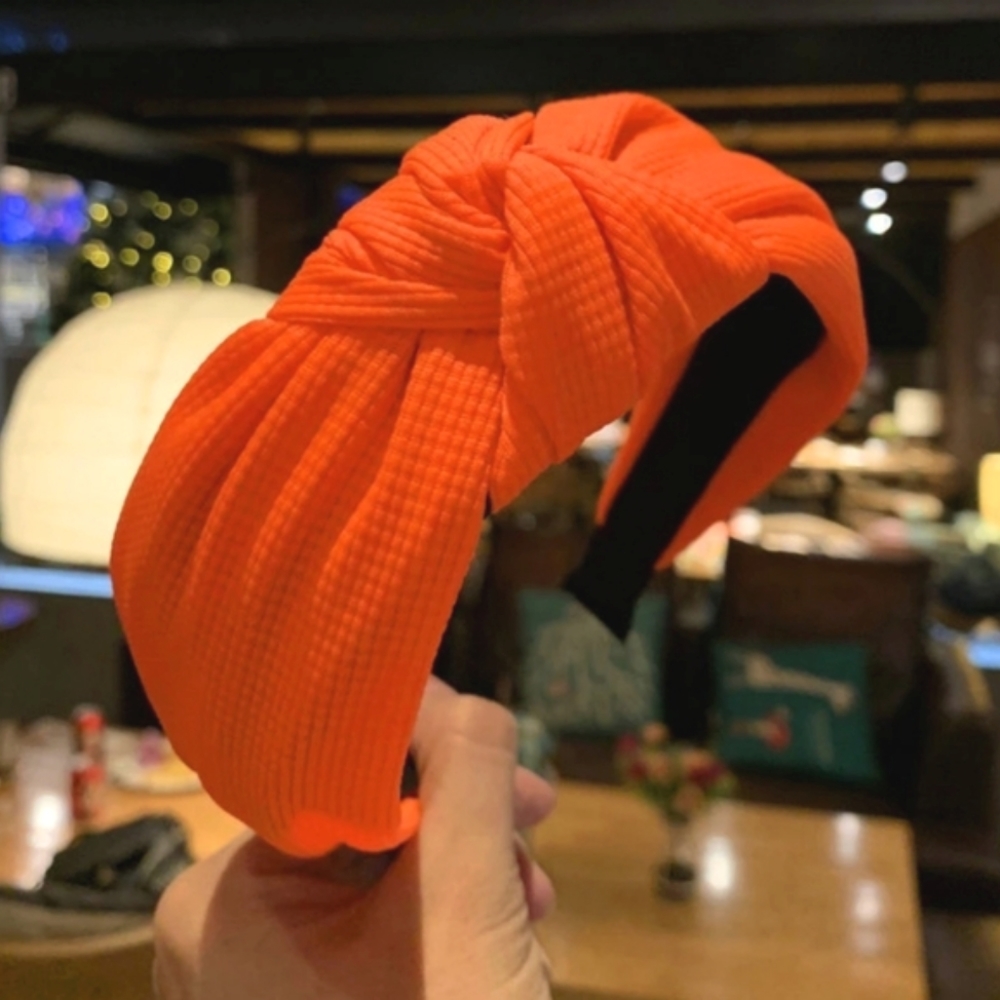 Naomi Neon Topknot Headband - Orange